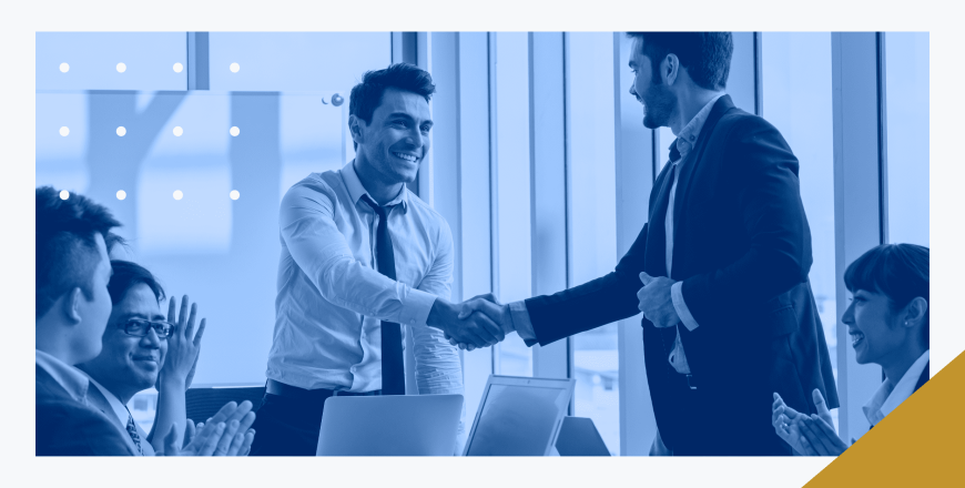 A CFO shaking hands with a CPA